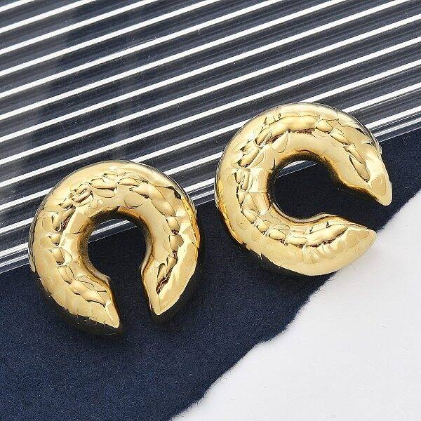 304 Stainless Steel C-Shaped Cuff Earrings for Women