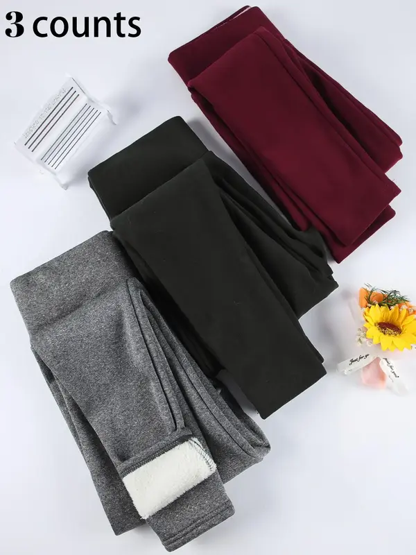 Women's Winter Thick Warm Yoga Leggings, High Waist Tight-Fitting Sport Pants, Suitable for Gym Running, Casual Outdoor Wear