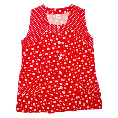 Womens Printed Top Red Sleeveless Spotted L