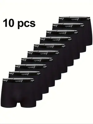 5/10 Pcs Men's Cotton Trunk with Short Leg No Fly, Casual Comfy Breathable Underwear for Daily Wear, Breathable Undergarments
