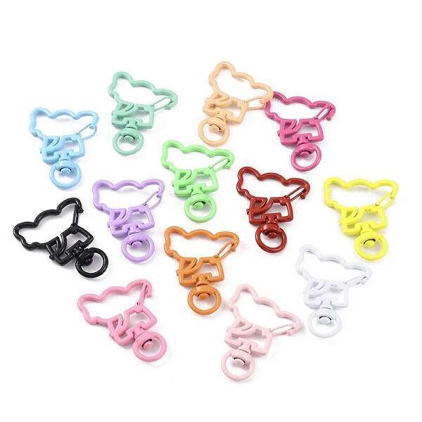 Spray Painted Alloy Swivel Lobster Clasps