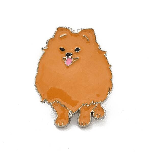 Dog Enamel Pin with Brass Butterfly Clutches