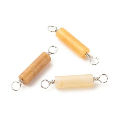 Natural Topaz Jade Connector Charms