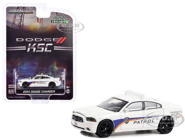 2014 Dodge Charger White Kennedy Space Center (KSC) Security Patrol Hobby Exclusive Series 1/64 Diecast Model Car by Greenlig...