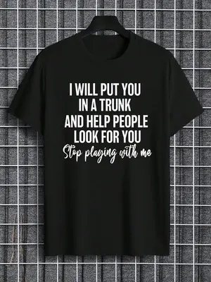 Men's Letter Print Round Neck Tee, Regular Fit Casual Short Sleeve T-Shirt for Summer, Menswear for Daily Wear