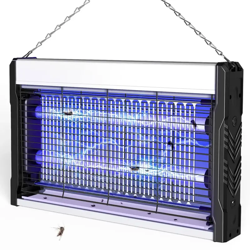 Electric Fly Swatter 3200V Bug Zapper Racket 2 in 1 Fly Zapper with USB Rechargeable Base and 3-Layer Safety Mesh for Bedroom...