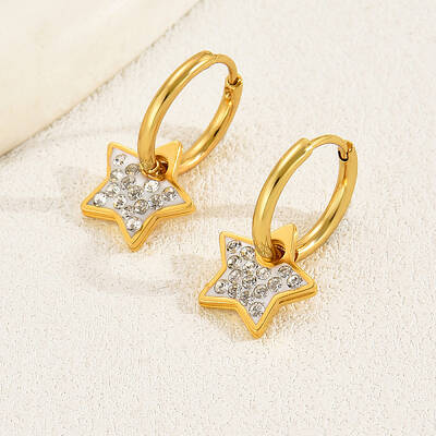Fashionable Gold Plated Water Diamond Yellow Earrings for Women