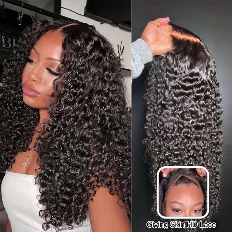 HD Transparent Lace Frontal Wigs 13x6 Lace Frontal Wig Jerry Curl Wig Human Hair