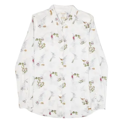 BARBOUR Relaxed Fit Womens Shirt White Long Sleeve UK 8