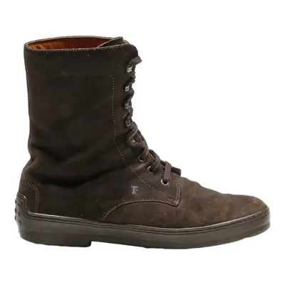 TODS Lace-Up Boots Brown Leather Womens UK 6