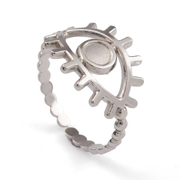 Non-Tarnish 304 Stainless Steel Eye Open Cuff Rings for Women