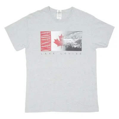 GILDAN Lake Louise Mens T-Shirt Grey USA M