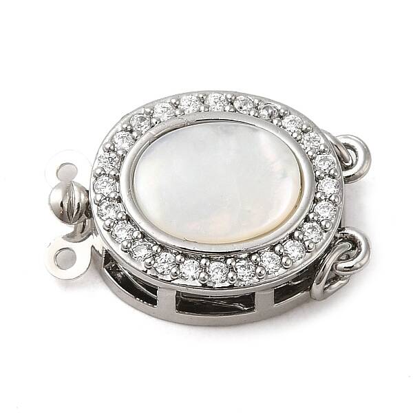 Brass Micro Pave Clear Cubic Zirconia Box Clasps