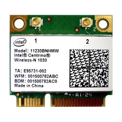 11230BN.HMWWB Intel Centrino Wireless-N 1030 2.4GHz 300Mbps IEEE 802.11b/g/n Bluetooth 3.0 PCI Express Half Mini Wireless Net...