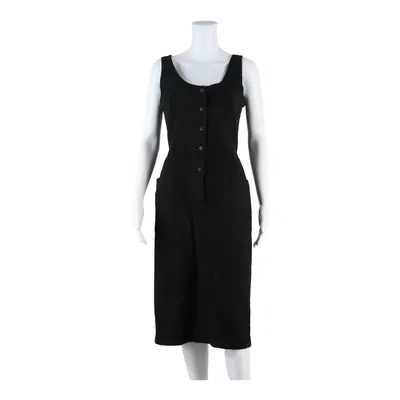 Womens Pencil Dress Black Denim Sleeveless Midi UK 8