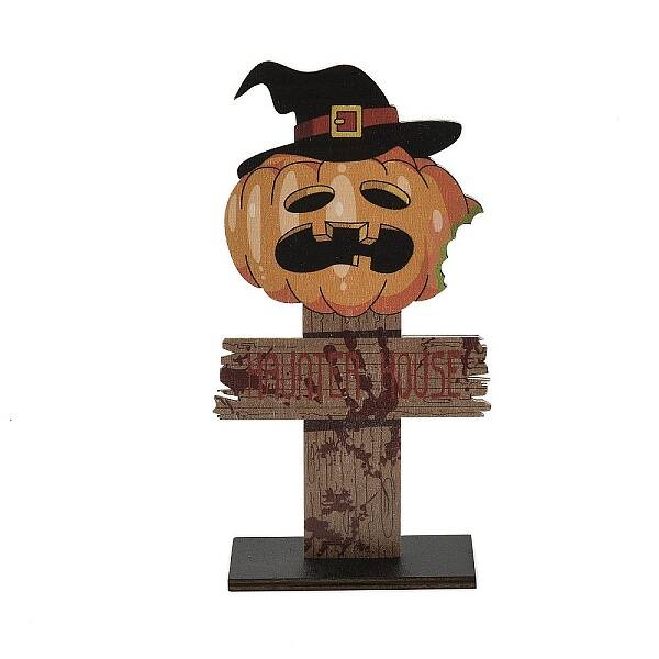 Halloween Wood Sign Pumpkin Ornament