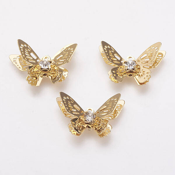 Brass Micro Pave Cubic Zirconia Pendants
