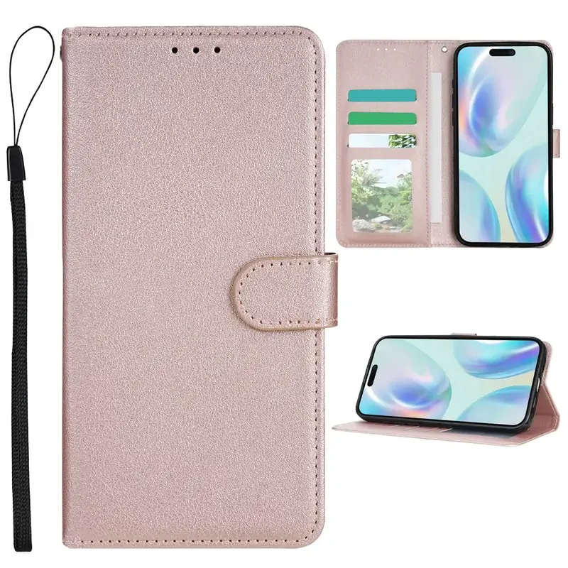 Solid Color Flip Phone Case With Card Slot, 1 Count Shockproof Phone Cases for iPhone 11 12 13 14 15 Series, Phone Accessor...
