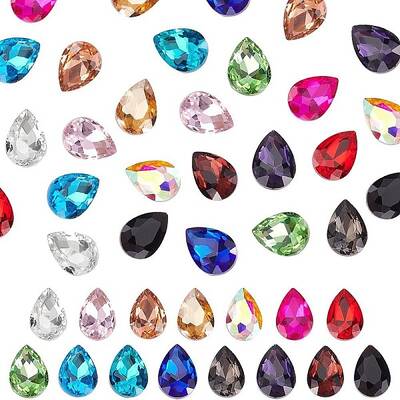 Pointed Back Glass Rhinestone Cabochons