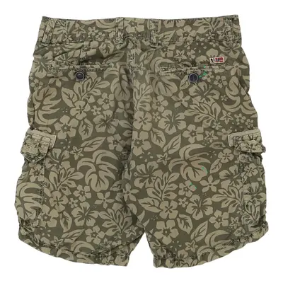 Napapijri Floral Cargo Shorts - 30W 10L Khaki Cotton