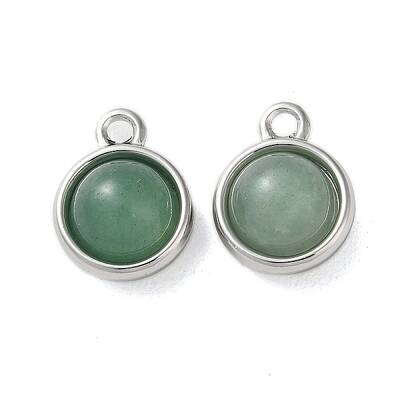 Natural Green Aventurine Half Round Charms