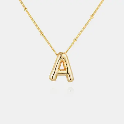 18K Gold Letter Pendant Necklace