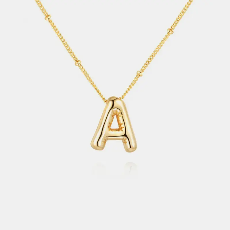 18K Gold Letter Pendant Necklace