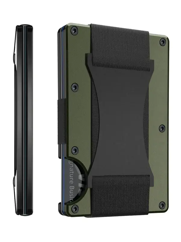 Men's Simple Style RFID Blocking Card Holder, Casual Trendy Card Holder with Banknote Strap, Casual Trendy Cardholder for Dai...