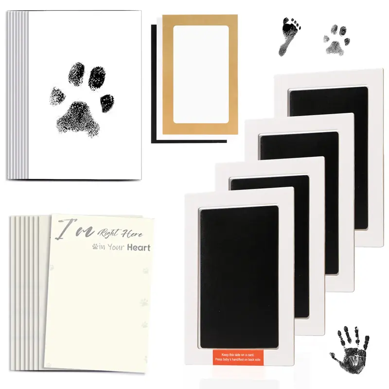 Pet Paw Ink Print Kit ,Personalized Gift for Pet Lovers ,Small Dog and Cat Memorial Keepsake with Clean-Touch Inkless Ink Pad...