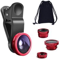 3 in 1 Universal Fish Eye Lens, Macro Clip Lens Wide-Angle Camera Lens Kit for iPad iPhone Samsung Android and Most Smartphon...