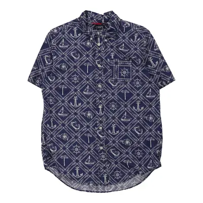 Age 13-15 Chaps Ralph Lauren Graphic Patterned Shirt - XL Navy Cotton