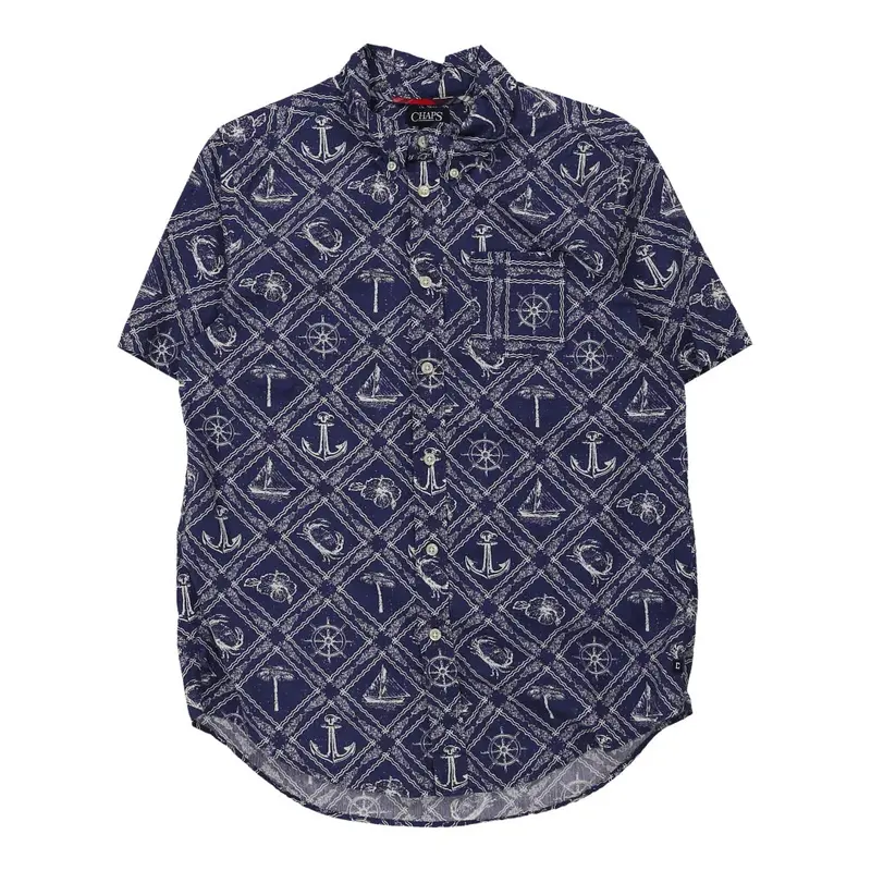 Age 13-15 Chaps Ralph Lauren Graphic Patterned Shirt - XL Navy Cotton