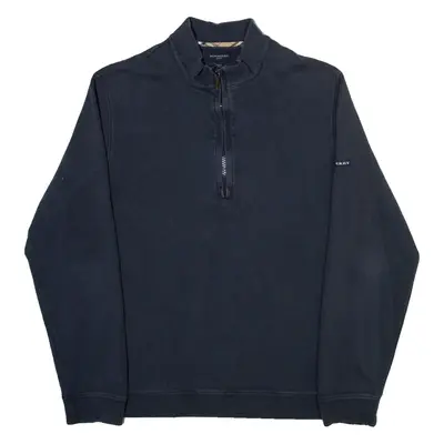 BURBERRY Mens Sweatshirt Blue 1/4 Zip M