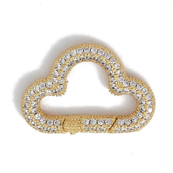 Rack Plating Brass Micro Pave Cubic Zirconia Twister Clasps
