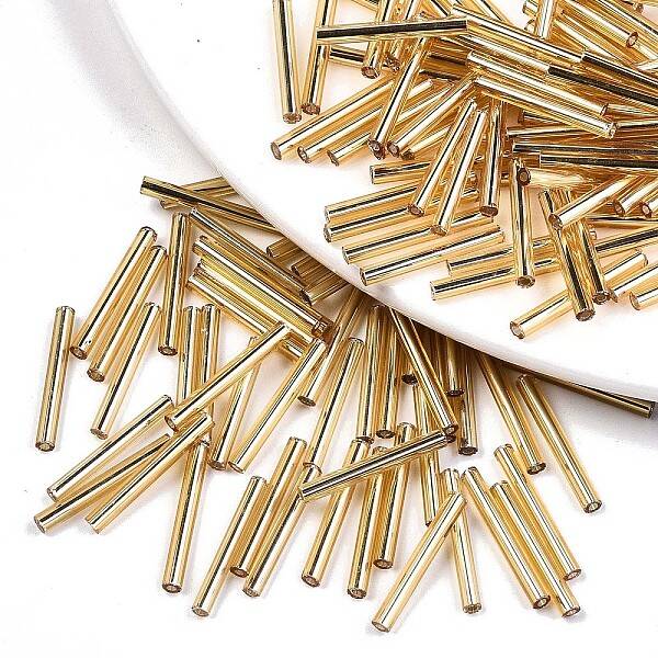 Electroplate Glass Bugle Beads