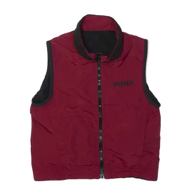 NIKE Reversible Fleeced Gilet Maroon Nylon Boys 2 Years