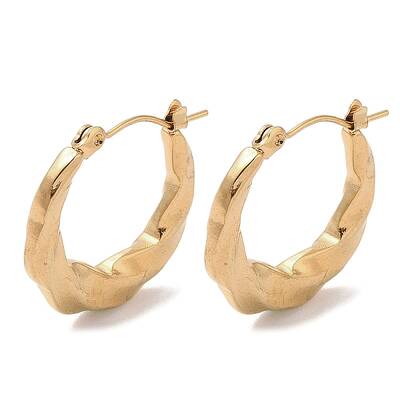 Twist 201 Stainless Steel Half Hoop Earrings for Women