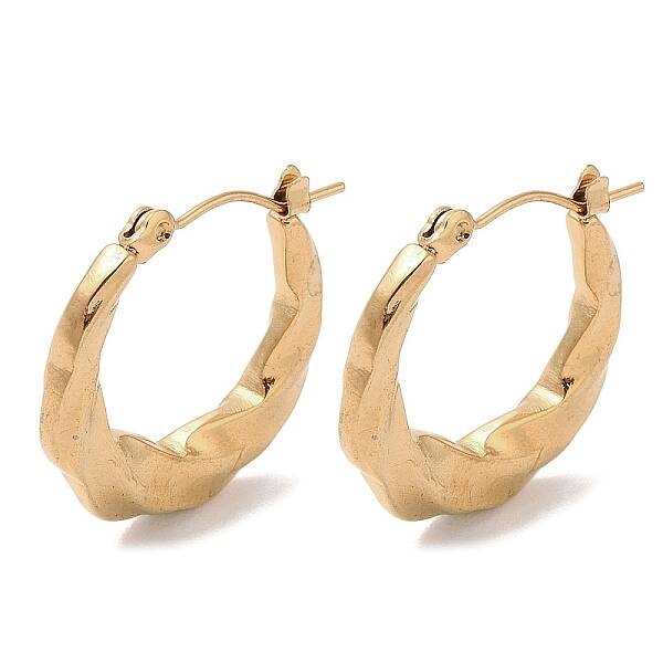 Twist 201 Stainless Steel Half Hoop Earrings for Women