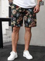 【plus Size】 Floral Print Shorts, Casual Comfy Breathable Shorts for Summer, Men's Bottoms for Daily Wear, Menswear, Loung...