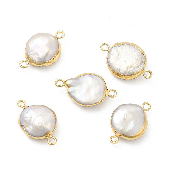 Baroque Natural Keshi Pearl Connector Charms