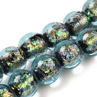 Handmade Dichroic Foil Glass Beads Strands