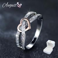 Women's Infinity Heart Shaped Promise Love Shaped Cubic Zirconia Female Ring Valentine's Day Gift Couple Ring Exquisite Packa...