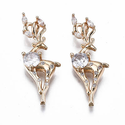 Brass Micro Pave Clear Cubic Zirconia Pendants