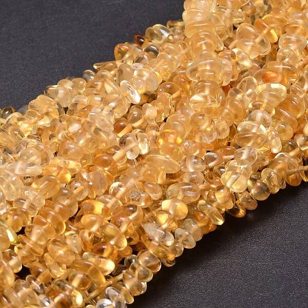 Natural Citrine Chip Beads Strands