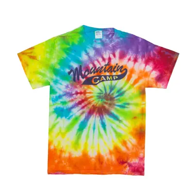 PORT & COMPANY Mountain Camp Tie Dye USA T-Shirt Blue Short Sleeve Womens S