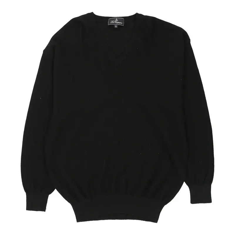 Les Copains V-neck Jumper - XL Black Wool