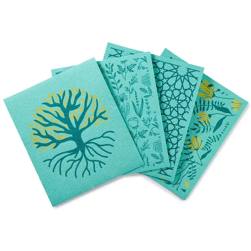 Jumbo Compostable Sponge Cleaning Cloths | Color: Green