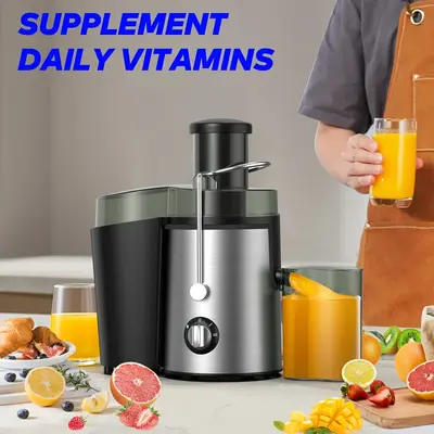 Beast 500W Centrifugal Juicer 3-Speed 3-Inch Wide Feed Chute Easy Clean BPA-Free Supplement Daily Vitamins Smoothie Blender f...