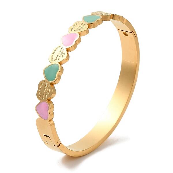 Adjustable Heart Enamel Bangles for Women