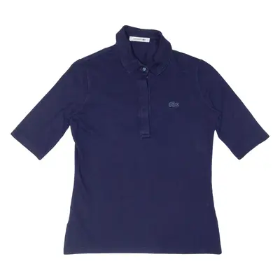 LACOSTE Girls Polo Shirt Blue 3/4 Sleeve M